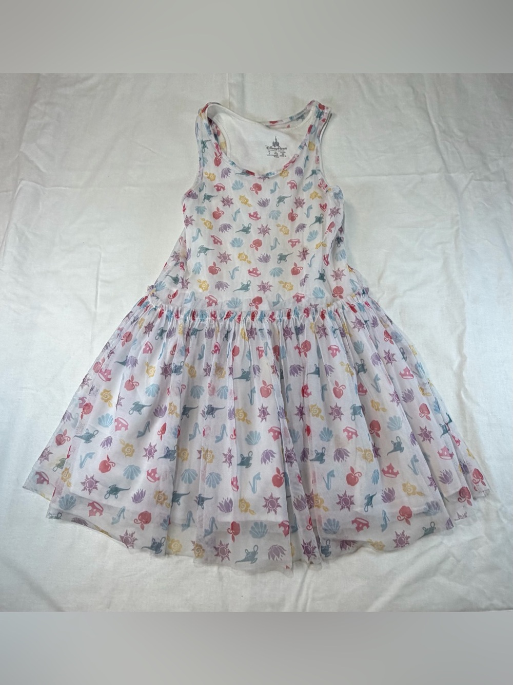 Disney Parks Princess Tulle Tank Dress with character icons